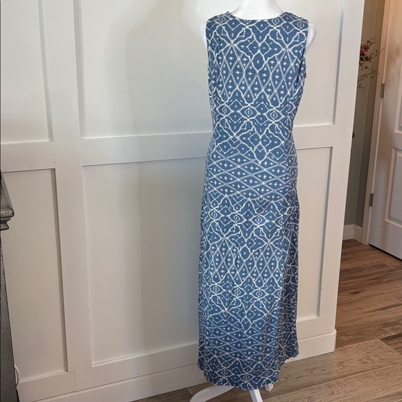 Canon Blue Geometric Maxi Dress size large petite in great condition - Picture 3 of 4